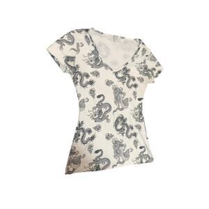 Faded Rose white dragon tee